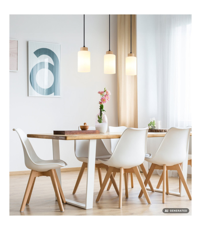 Rowena Bar Pendant Ceiling Light Brown 3x E27-6