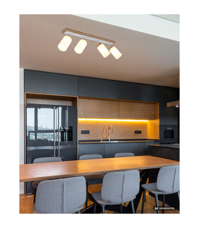 Rowena Ceiling Spotlight Bar Brown 4x E27-6
