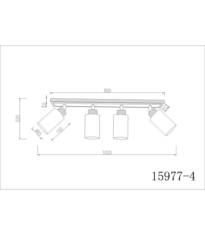 Rowena Ceiling Spotlight Bar Brown 4x E27-7