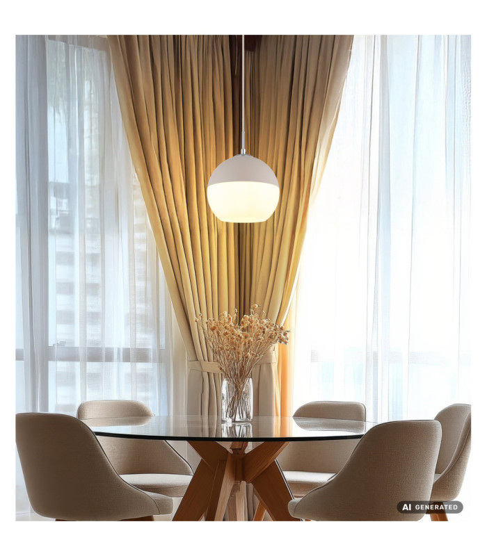 Ragusa 25cm Globe Pendant Ceiling Light Matt Sand Colour  1x E27-5