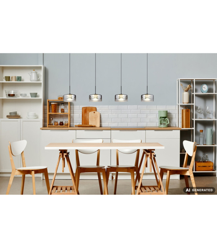 Belinda Integrated LED Bar Pendant Ceiling Light Matt Black 4000K-6