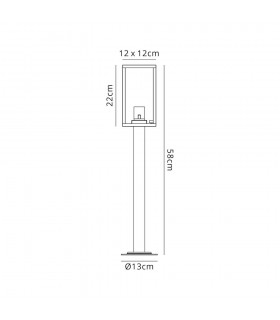 Short Post, 1 x E27, IP54, Graphite Black - 2