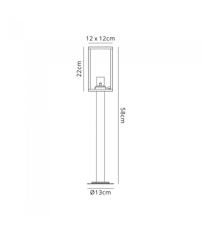 Short Post, 1 x E27, IP54, Graphite Black - 2