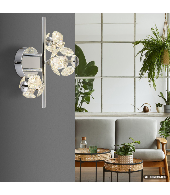 Virina Integrated LED Wall Lamp Chrome 3000K-6