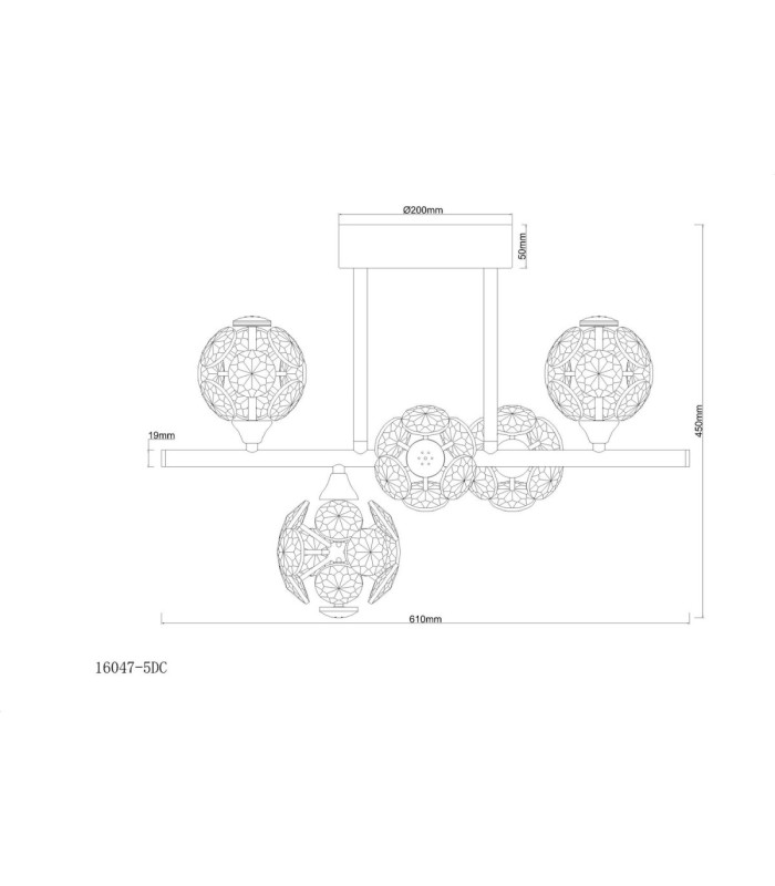 Virina Integrated LED Ceiling Light Chrome 3000K-7