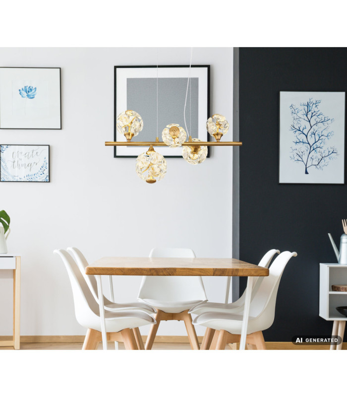 Virina Integrated LED Pendant Ceiling Light Gold Colours 3000K-6