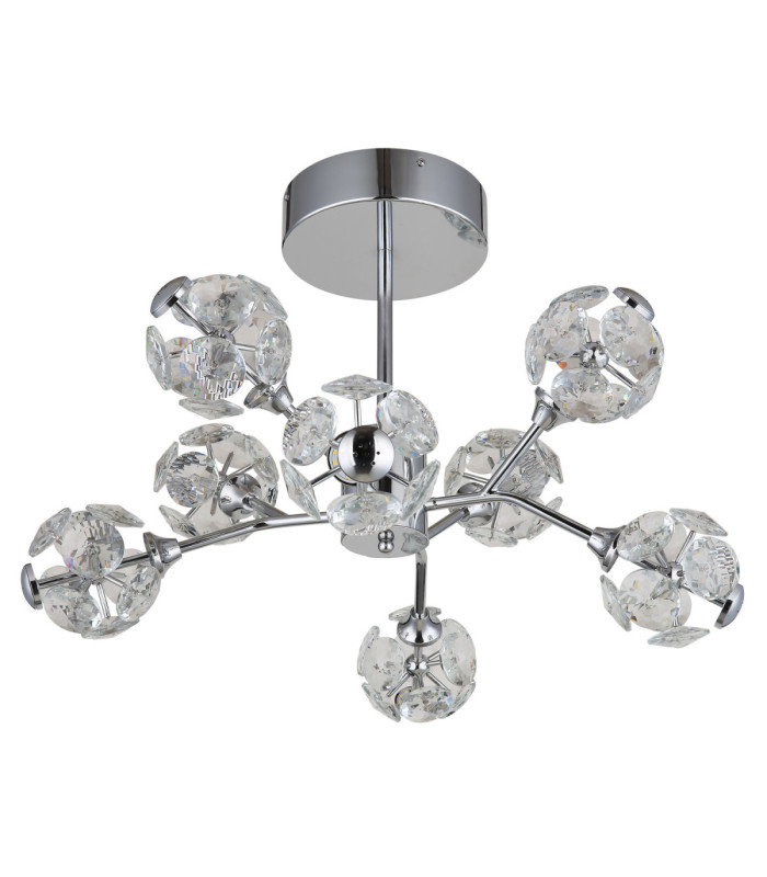 Virina Integrated LED Multi Arm Semi Flush Ceiling Lamp Chrome 3000K-2