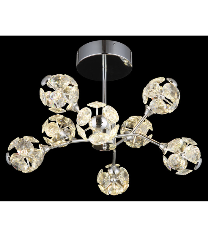Virina Integrated LED Multi Arm Semi Flush Ceiling Lamp Chrome 3000K-3