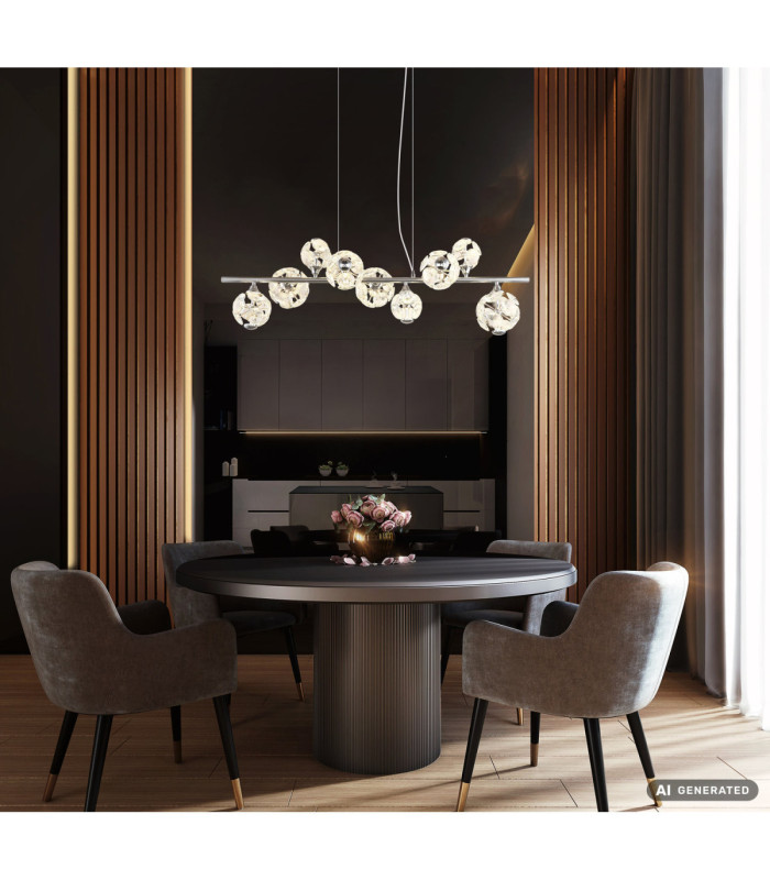Virina Integrated LED Bar Pendant Ceiling Light Chrome 3000K-6