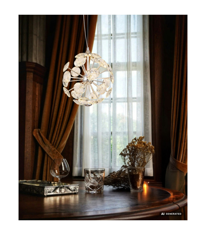 Virina 28cm Integrated LED Pendant Ceiling Light Chrome 3000K-5