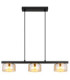 Higgins Bar Pendant Ceiling Light Matt Black Amber Glass 3x GX53 1800K-3