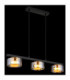 Higgins Bar Pendant Ceiling Light Matt Black Amber Glass 3x GX53 1800K-5