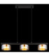 Higgins Bar Pendant Ceiling Light Matt Black Amber Glass 3x GX53 1800K-6