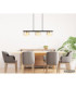 Higgins Bar Pendant Ceiling Light Matt Black Amber Glass 3x GX53 1800K-8