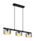 Higgins Bar Pendant Ceiling Light Matt Black Smoke Glass 3x GX53 1800K-1