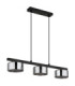 Higgins Bar Pendant Ceiling Light Matt Black Smoke Glass 3x GX53 1800K-2
