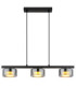 Higgins Bar Pendant Ceiling Light Matt Black Smoke Glass 3x GX53 1800K-3