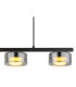 Higgins Bar Pendant Ceiling Light Matt Black Smoke Glass 3x GX53 1800K-4