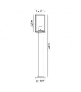 Tall Bollard Post, 1 x E27, IP54, Graphite Black - 2