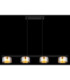 Higgins Bar Pendant Ceiling Light Matt Black Amber Glass 4x GX53 1800K-5