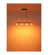 Higgins Bar Pendant Ceiling Light Matt Black Amber Glass 4x GX53 1800K-6