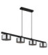 Higgins Bar Pendant Ceiling Light Matt Black Smoke Glass 4x GX53 1800K-2