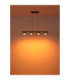 Higgins Bar Pendant Ceiling Light Matt Black Smoke Glass 4x GX53 1800K-4