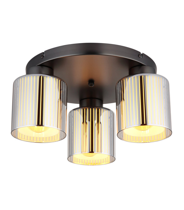 Felicia Shade Cluster Ceiling Light Matt Gunmetal 3x E27-1