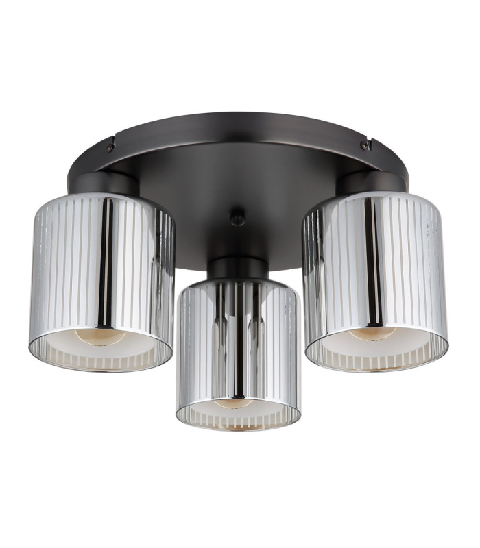 Felicia Shade Cluster Ceiling Light Matt Gunmetal 3x E27-2