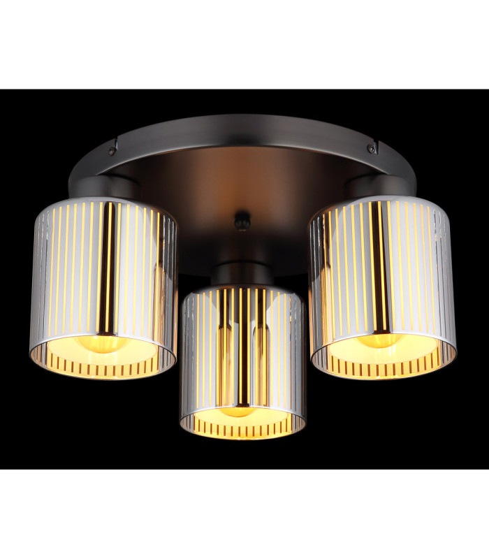 Felicia Shade Cluster Ceiling Light Matt Gunmetal 3x E27-3