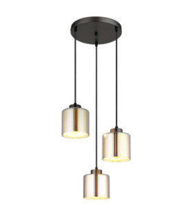 Felicia Cluster Pendant Ceiling Light Matt Gunmetal 3x E27-1