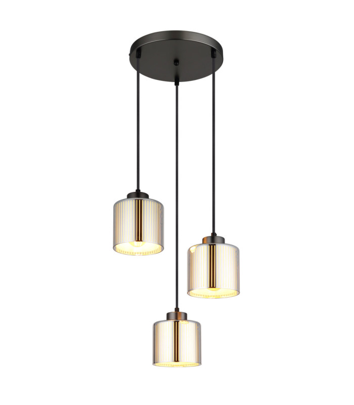 Felicia Cluster Pendant Ceiling Light Matt Gunmetal 3x E27-1