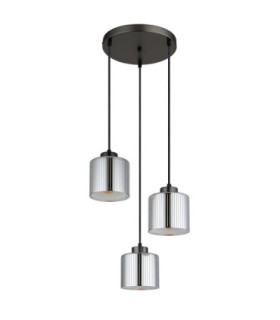 Felicia Cluster Pendant Ceiling Light Matt Gunmetal 3x E27-2