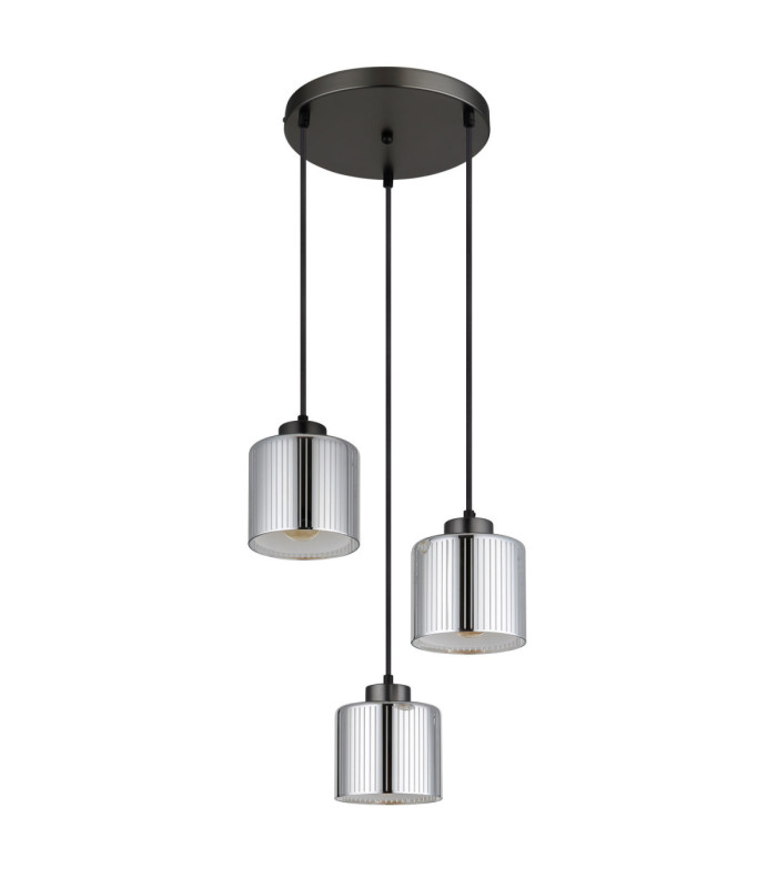 Felicia Cluster Pendant Ceiling Light Matt Gunmetal 3x E27-2