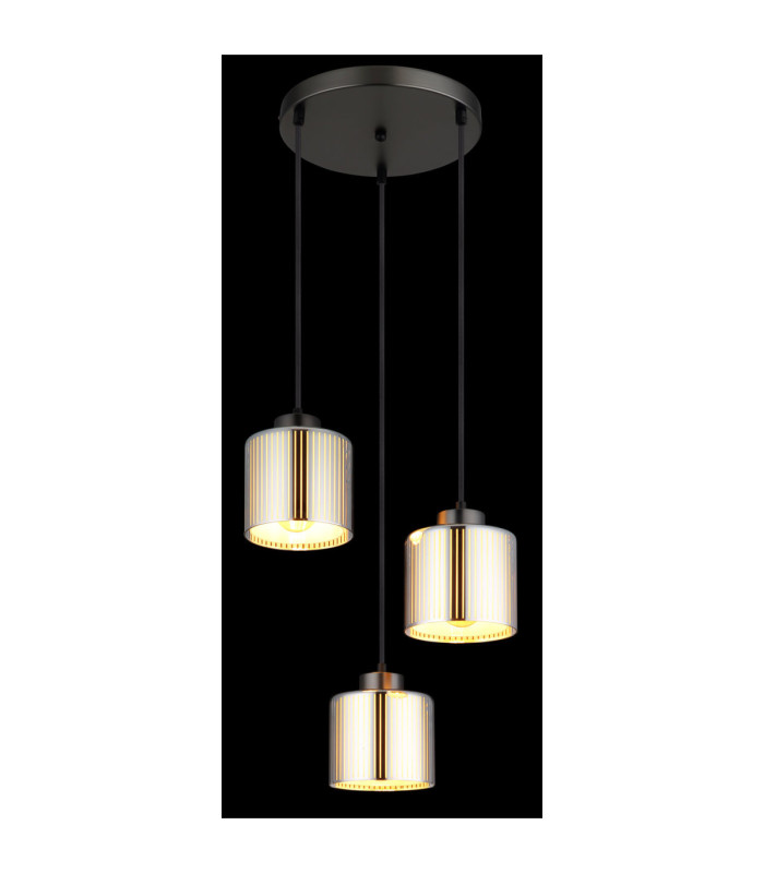 Felicia Cluster Pendant Ceiling Light Matt Gunmetal 3x E27-4