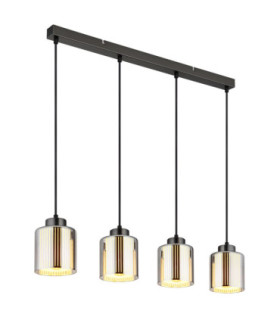 Felicia Bar Pendant Ceiling Light Matt Gunmetal 4x E27-1