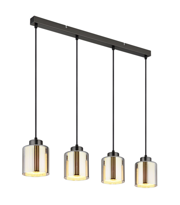 Felicia Bar Pendant Ceiling Light Matt Gunmetal 4x E27-1