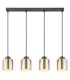 Felicia Bar Pendant Ceiling Light Matt Gunmetal 4x E27-3