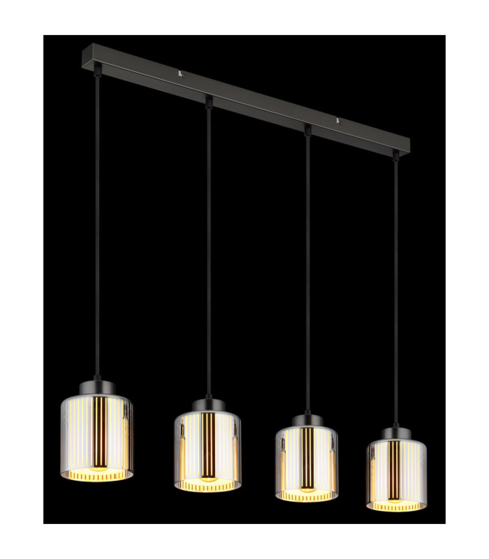 Felicia Bar Pendant Ceiling Light Matt Gunmetal 4x E27-5