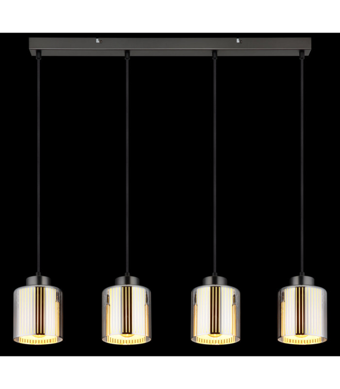 Felicia Bar Pendant Ceiling Light Matt Gunmetal 4x E27-6