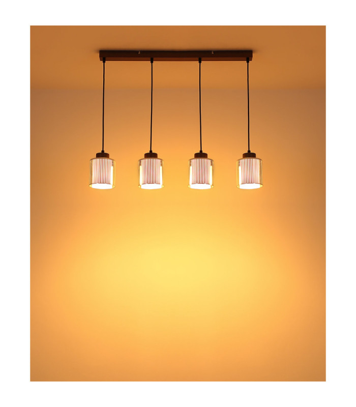 Felicia Bar Pendant Ceiling Light Matt Gunmetal 4x E27-7