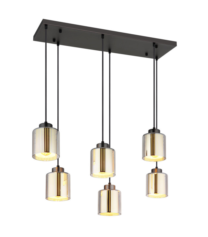 Felicia Cluster Pendant Ceiling Light Matt Gunmetal 6x E27-1