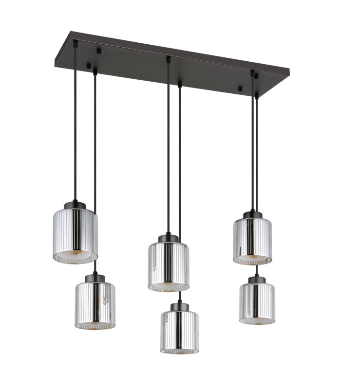 Felicia Cluster Pendant Ceiling Light Matt Gunmetal 6x E27-2
