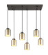 Felicia Cluster Pendant Ceiling Light Matt Gunmetal 6x E27-3