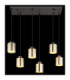 Felicia Cluster Pendant Ceiling Light Matt Gunmetal 6x E27-5