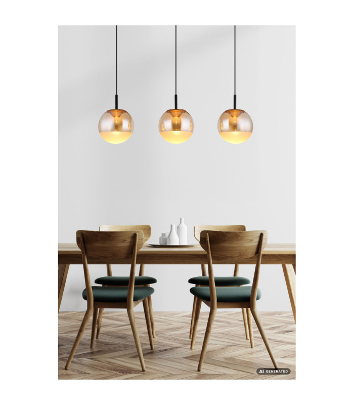 Severin Integrated LED Bar Pendant Ceiling Light Matt Black 3000K-8