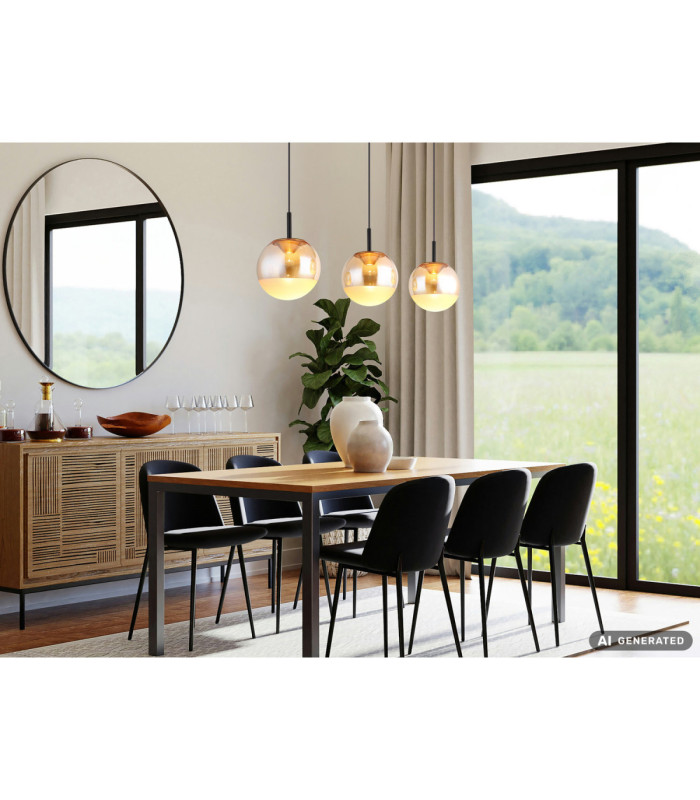 Severin Integrated LED Bar Pendant Ceiling Light Matt Black 3000K-9
