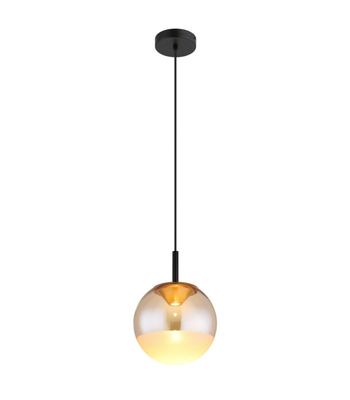 Severin 25cm Integrated LED Globe Pendant Ceiling Light Matt Black 3000K-1