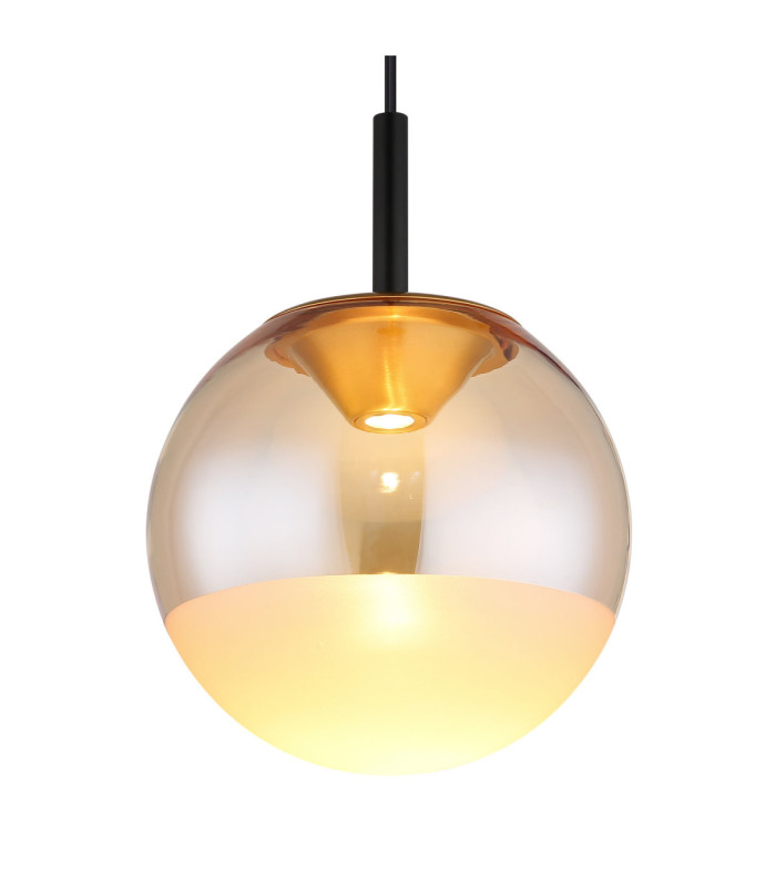 Severin 25cm Integrated LED Globe Pendant Ceiling Light Matt Black 3000K-3