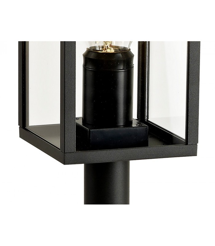 Tall Bollard Post, 1 x E27, IP54, Graphite Black - 8